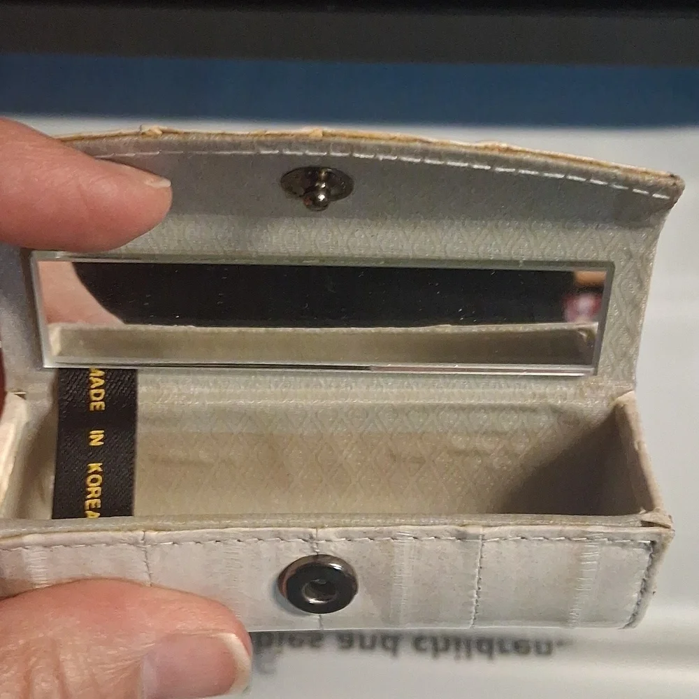 Vintage Eel Skin Lipstick Case With Mirror